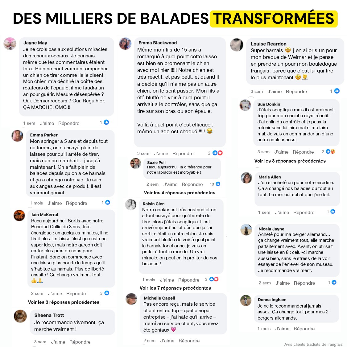 Des milliers de balades transformées : commentaires de clients